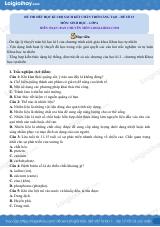Đề thi học kì 1 KHTN 6 Chân trời sáng tạo - Đề số 13